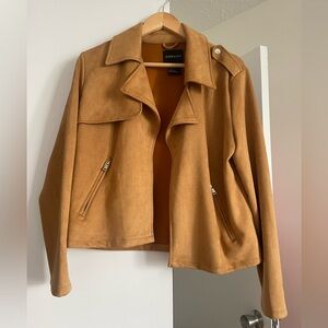 Soft Camel Suede Autumn Jacket